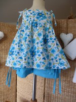 TUNIQUE FLEURIE TURQUOISE